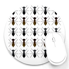 Ants Insect Pattern Cartoon Ant Animal Round Mousepad by Ravend