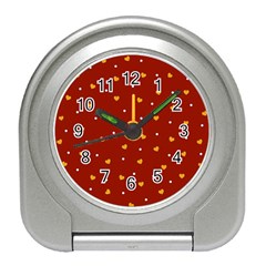 Red Yellow Love Heart Valentine Travel Alarm Clock by Ravend