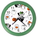 Halloween Jack O Lantern Vector Color Wall Clock Front