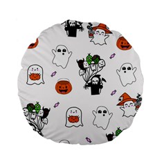 Halloween Jack O Lantern Vector Standard 15  Premium Flano Round Cushions by Ravend