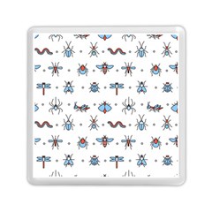 Insect Icon Seamless Pattern Memory Card Reader (square) by Wegoenart