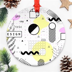 Graphic-design-geometric-background Round Ornament (two Sides) by Wegoenart