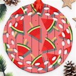 Red Watermelon Popsicle Round Filigree Ornament (Two Sides) Back