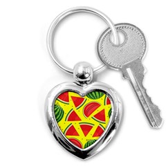 Yellow Watermelon   Key Chain (heart) by ConteMonfrey