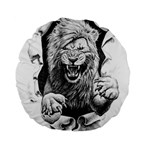 Drawing Angry Male Lion Roar Animal Standard 15  Premium Flano Round Cushions Back