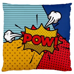 Pow Word Pop Art Style Expression Vector Large Cushion Case (one Side) by Wegoenart