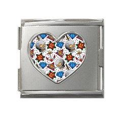 Full Color Flash Tattoo Patterns Mega Link Heart Italian Charm (18mm) by Wegoenart