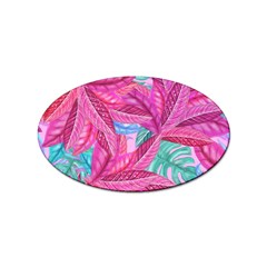 Sheets Tropical Reason Print Pattern Design Sticker (oval) by Wegoenart