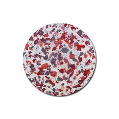 Abstract Random Painted Texture Rubber Round Coaster (4 Pack) by dflcprintsclothing