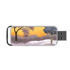 Illustration Background Landscape Portable Usb Flash (one Side) by Wegoenart