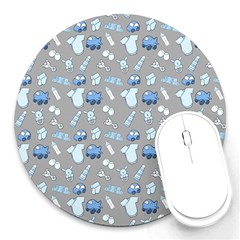 Cute Baby Stuff Round Mousepad by SychEva