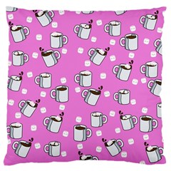 Coffee Chocolate Milk Drink Hot Large Cushion Case (one Side) by Wegoenart