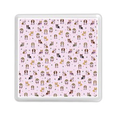 Puppies Dog Pattern Drawing Memory Card Reader (square) by Wegoenart