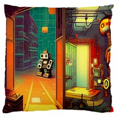 Illustration Robot Cute Sweet Futuristic Standard Flano Cushion Case (one Side) by Wegoenart