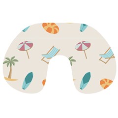 Cool Summer Pattern - Beach Time!   Travel Neck Pillow by ConteMonfrey