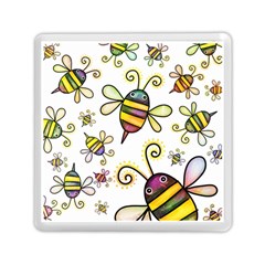 Bee Doodle Cartoon Memory Card Reader (square) by Wegoenart