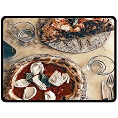 Pizza And Calzone Double Sided Fleece Blanket (large)  by ConteMonfrey