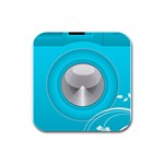 Blue Washing Machine, Electronics Rubber Square Coaster (4 pack) Front