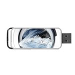 Gray Washing Machine Illustration Portable USB Flash (Two Sides) Back