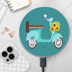 Blue Vespa Taking Flowers To You  Wireless Charger by ConteMonfrey