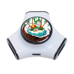 Coconut And Holiday Beach Food 3-port Usb Hub by Jancukart