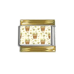 Plant Pot Easter Gold Trim Italian Charm (9mm) by ConteMonfrey