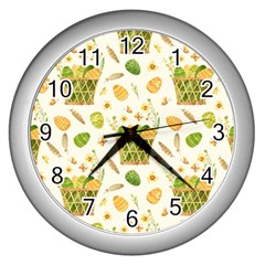 Easter Eggs   Wall Clock (silver) by ConteMonfrey