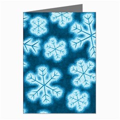 Snowflakes And Star Patterns Blue Frost Greeting Cards (pkg Of 8) by artworkshop