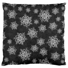 Snowflakes And Star Patterns Grey Snow Standard Flano Cushion Case (two Sides) by artworkshop