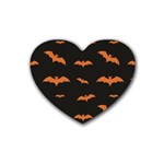 Bat pattern Rubber Coaster (Heart) Front