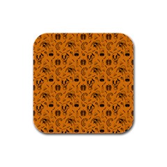 Halloween  Rubber Square Coaster (4 Pack) by Valentinaart