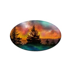 Tree Nature Landscape Fantasy Magical Cosmic Sticker (oval) by danenraven