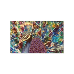 Peacock Mixed Media Bird Animal Sticker Rectangular (10 Pack) by danenraven