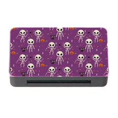 Background Halloween Pattern Pumpkin Skeleton Bat Memory Card Reader With Cf by Ravend