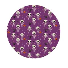 Background Halloween Pattern Pumpkin Skeleton Bat Mini Round Pill Box (pack Of 3) by Ravend