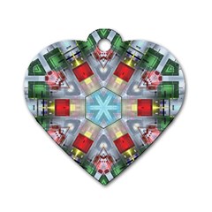 Geometric Symmetrical Symmetry Data Futuristic Dog Tag Heart (two Sides) by Ravend