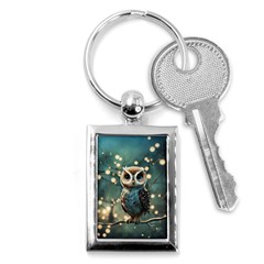 Owl Bird Bird Of Prey Ornithology Animal Key Chain (rectangle) by Pakemis