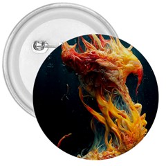 Flame Deep Sea Underwater Creature Wild 3  Buttons by Pakemis