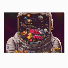 Astronaut Universe Planting Flowers Cosmos Jpg Postcards 5  X 7  (pkg Of 10) by Pakemis