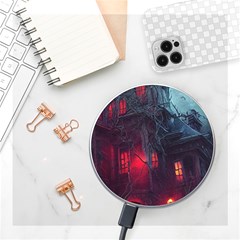 Haunted House Halloween Cemetery Moonlight Wireless Charger by Pakemis