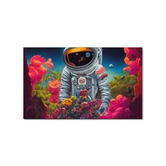 Astronaut Universe Planting Flowers Cosmos Galaxy Sticker (rectangular) by Pakemis