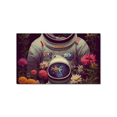 Astronaut Universe Planting Flowers Cosmos Art Sticker (rectangular) by Pakemis