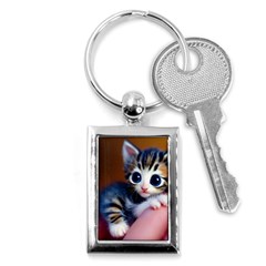 Cute Kitten Kitten Animal Wildlife 3d Key Chain (rectangle) by Pakemis