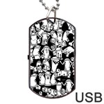 Graffiti Spray Can Characters Seamless Pattern Dog Tag USB Flash (One Side) Front