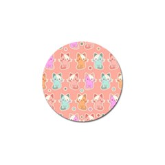 Cute Kawaii Kittens Seamless Pattern Golf Ball Marker (4 Pack) by Pakemis