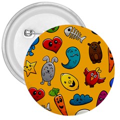 Graffiti Characters Seamless Ornament 3  Buttons by Pakemis