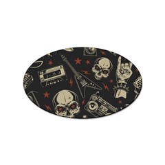 Grunge Seamless Pattern With Skulls Sticker (oval) by Pakemis