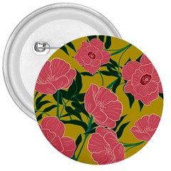 Pink Flower Seamless Pattern 3  Buttons by Pakemis