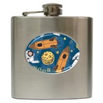 Missile Pattern Hip Flask (6 oz) Front