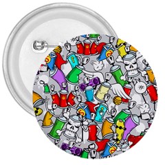 Graffit Characters Seamless Pattern Art 3  Buttons by Pakemis